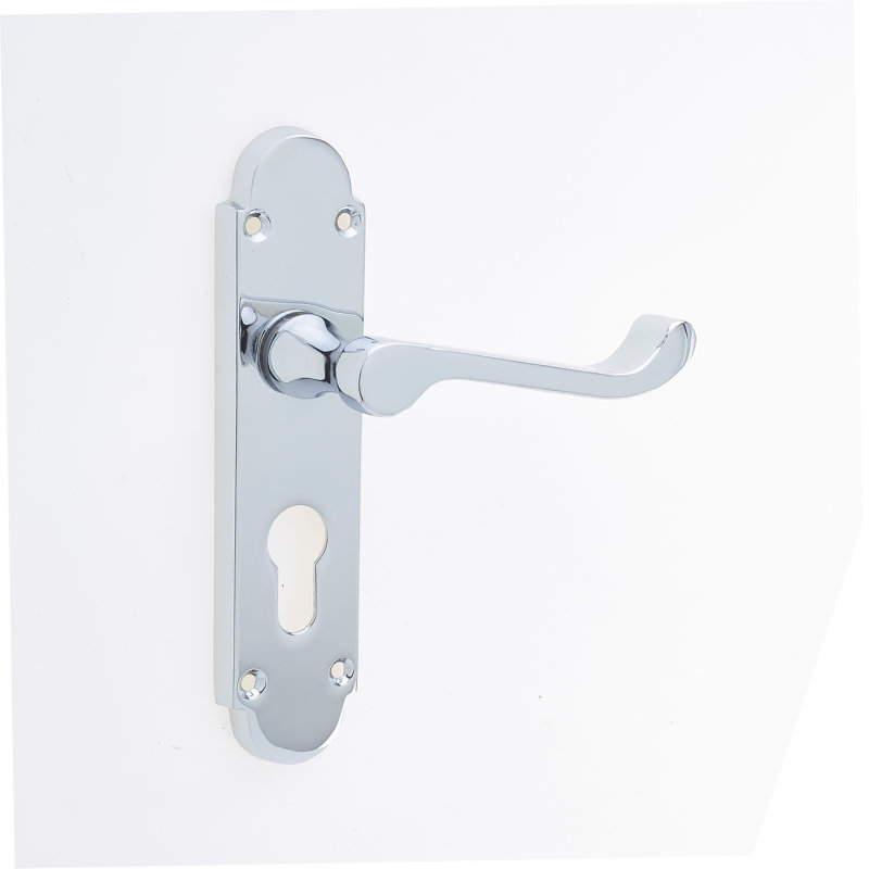 Epsom Euro Door Handle, Polished Chrome