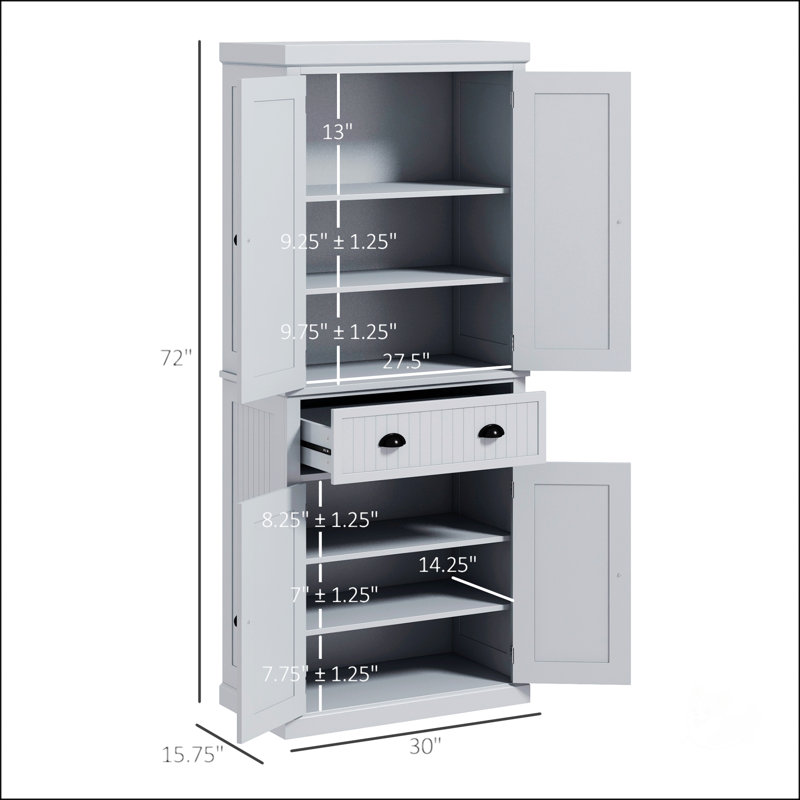 Armoire de rangement 72 po, Gris