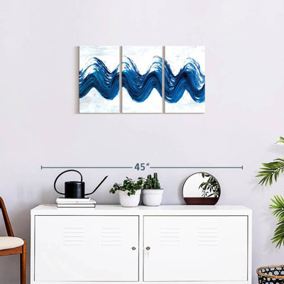 "Dynamic Abstract Wave", ensemble de 3 reproductions sur toile par Daniel P