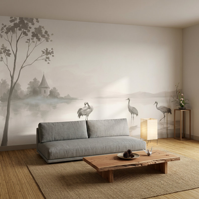 Murale du clocher de Misty Lake, Non tissé, 200 po x 120 po