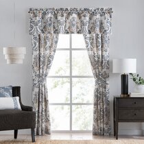 Kate Aurora Modern Geo 3 Pc Kitchen Curtain Tier & Valance Set - 56 in. W x  24 in. L, Gray