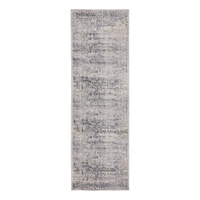 Tapis oriental bleu et gris Lanett