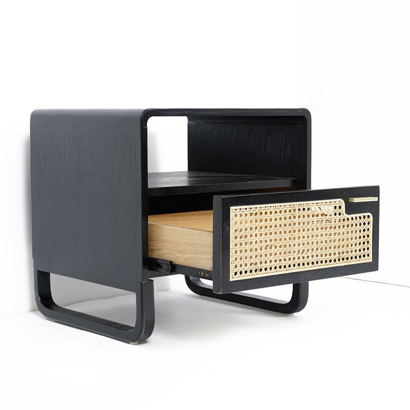 Ruyle 19.7'' W Metal,Rattan,Engineered Wood Nightstand