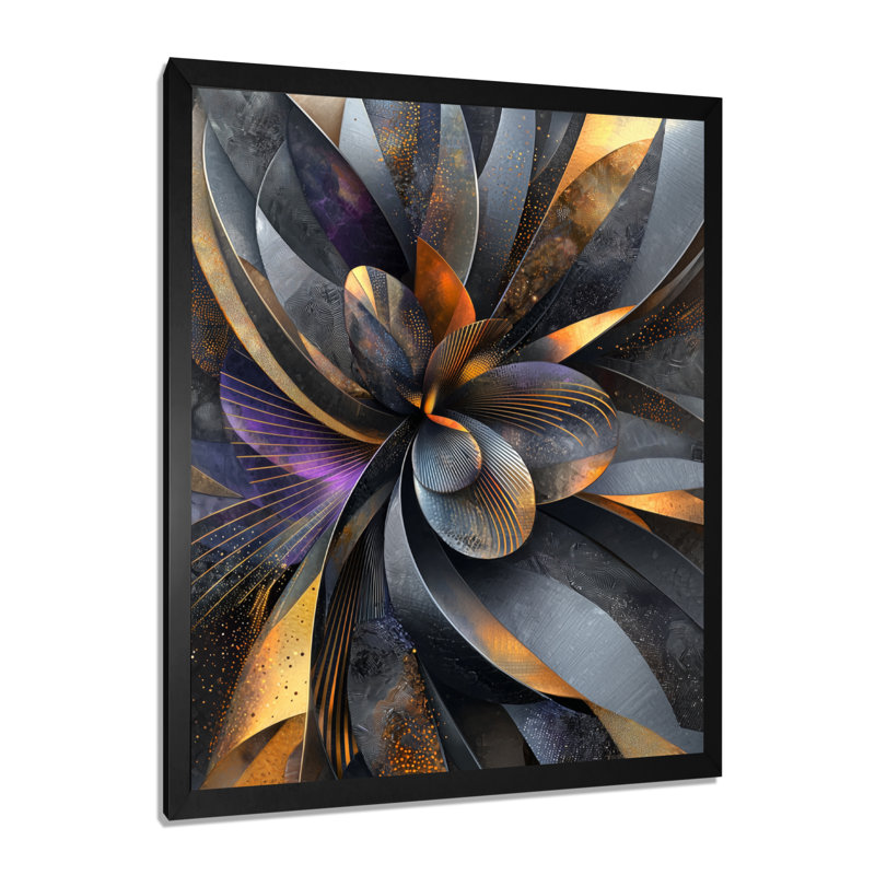 Sean - Floral Wall Art, Noir, noir, noir, noir, H 20 po x l 12 po, Reproduction encadrée d'une seule photo