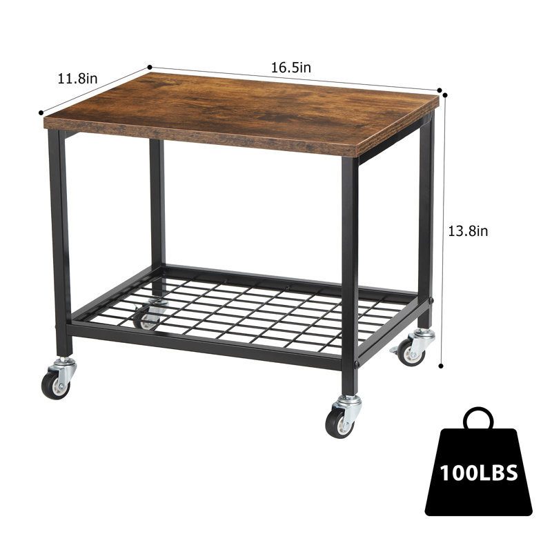 Gisli 35cm H x 41.9cm W Printer Stand with Wheels