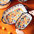 2 pieces of large-capacity exotic ceramic baking dishes and dinner plates with pattern decoration and double-ear handles, rectangular ceramic baking bowls suitable for oven use, and cooking utensils