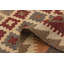Tapis oriental brun / orange / jaune en laine tissé à plat à la main à motif rectangulaire 3 pi x 3 pi Brantleigh