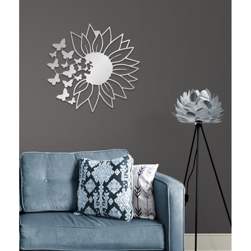 Décoration murale en métal fleur et papillons pour salon, nouvelle maison et bureau, cadeau de pendaison de crémaillère