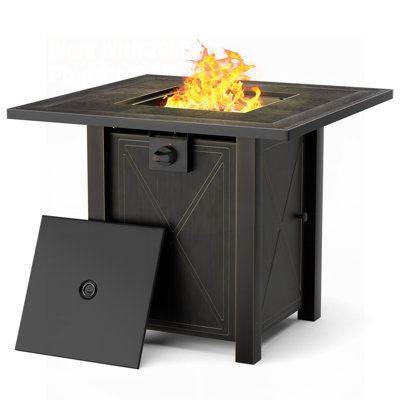 Square Propane Smokeless Fire Pit Table