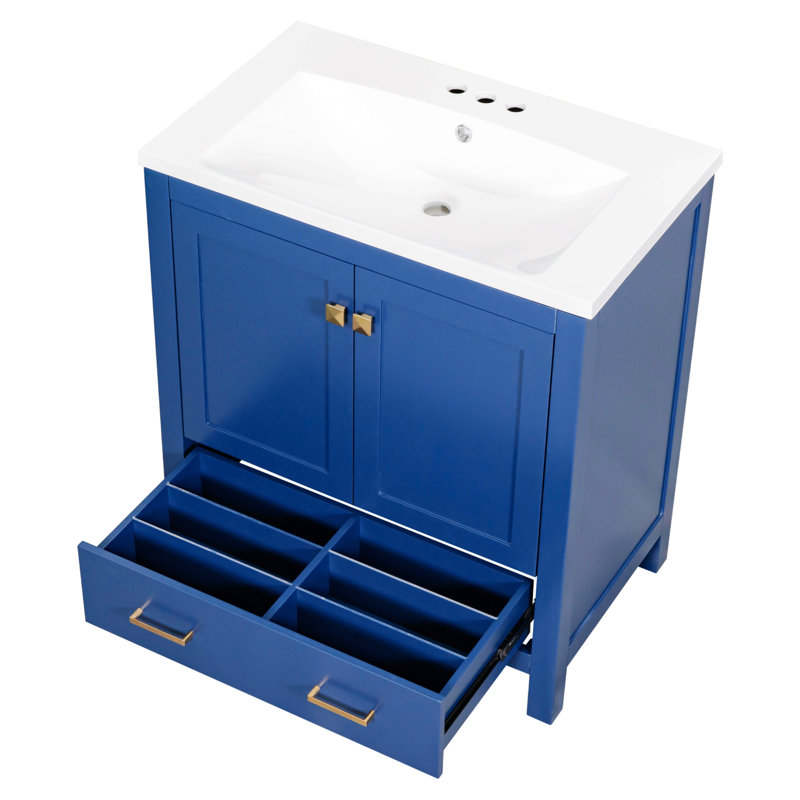 Rangement pour salle de bain Swantje, Bleu