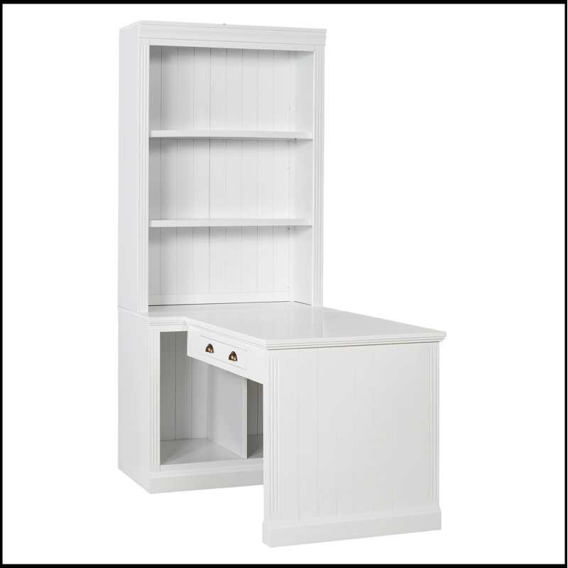 83.4"Tall Bookshelf with Writing Desk, Modern Bookcase with Study Desk, Workstation with Storage Shelf,Storage Bookcase with Open Shelves and LED Lighting for Living Room,Home Office