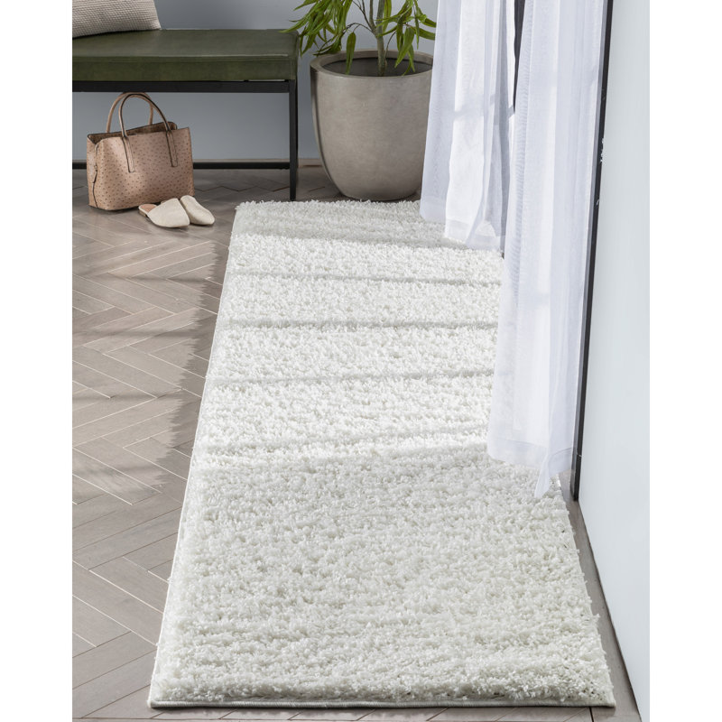  Tapis à poil long texturé Emerson, Tapis de couloir 2 pi 7 po x 9 pi 6 po