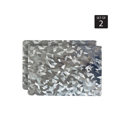 Metallic Leaf Vinyl Geometric Rectangle Placemat