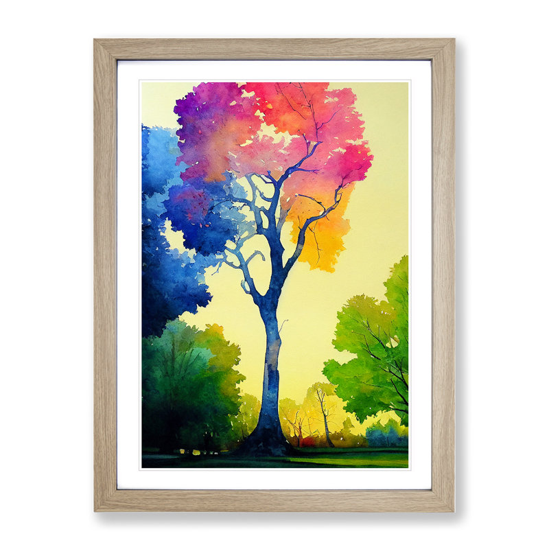 A Tree No.2 - Single Picture Frame Painting, 64cm H x 46cm W x 2cm D, Oak