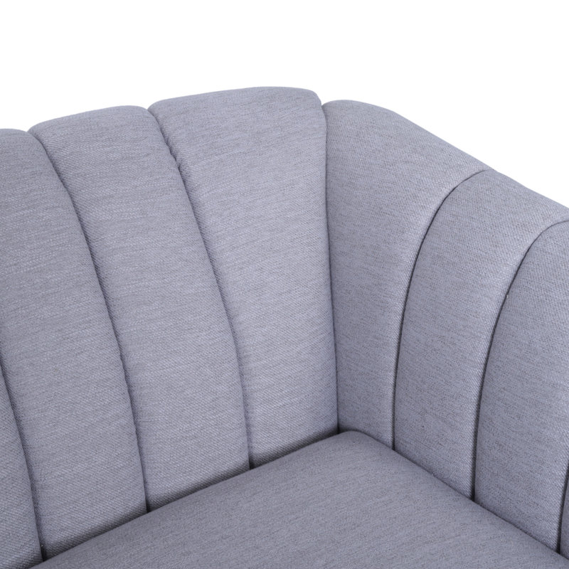 Canapé à accoudoirs encastrés de 84,5 po Avett, 100% polyester gris nuage