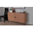 Baxton Studio Lucia Fluted Wood Storage Cabinet - Mid-Century Modern Sideboard With Sliding Tambour Doors, 35" Wide-560462937