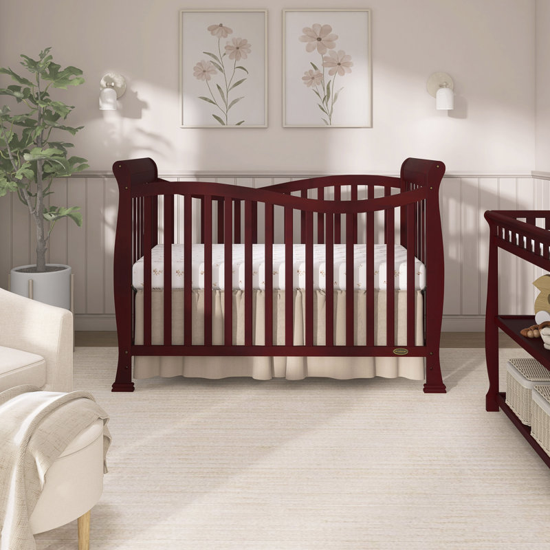 Lit de bébé convertible 7-en-1 Violet, Cerisier