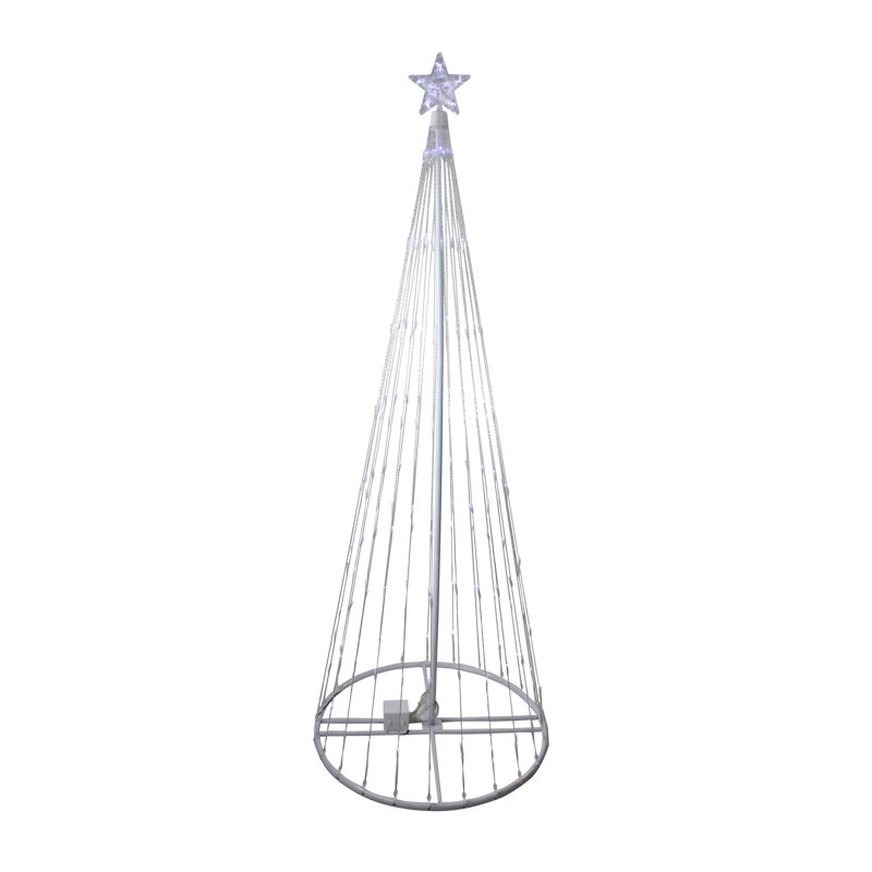 Décoration d'extérieur à DEL, H 108 po x l 35 po x p 35 po, Blanc