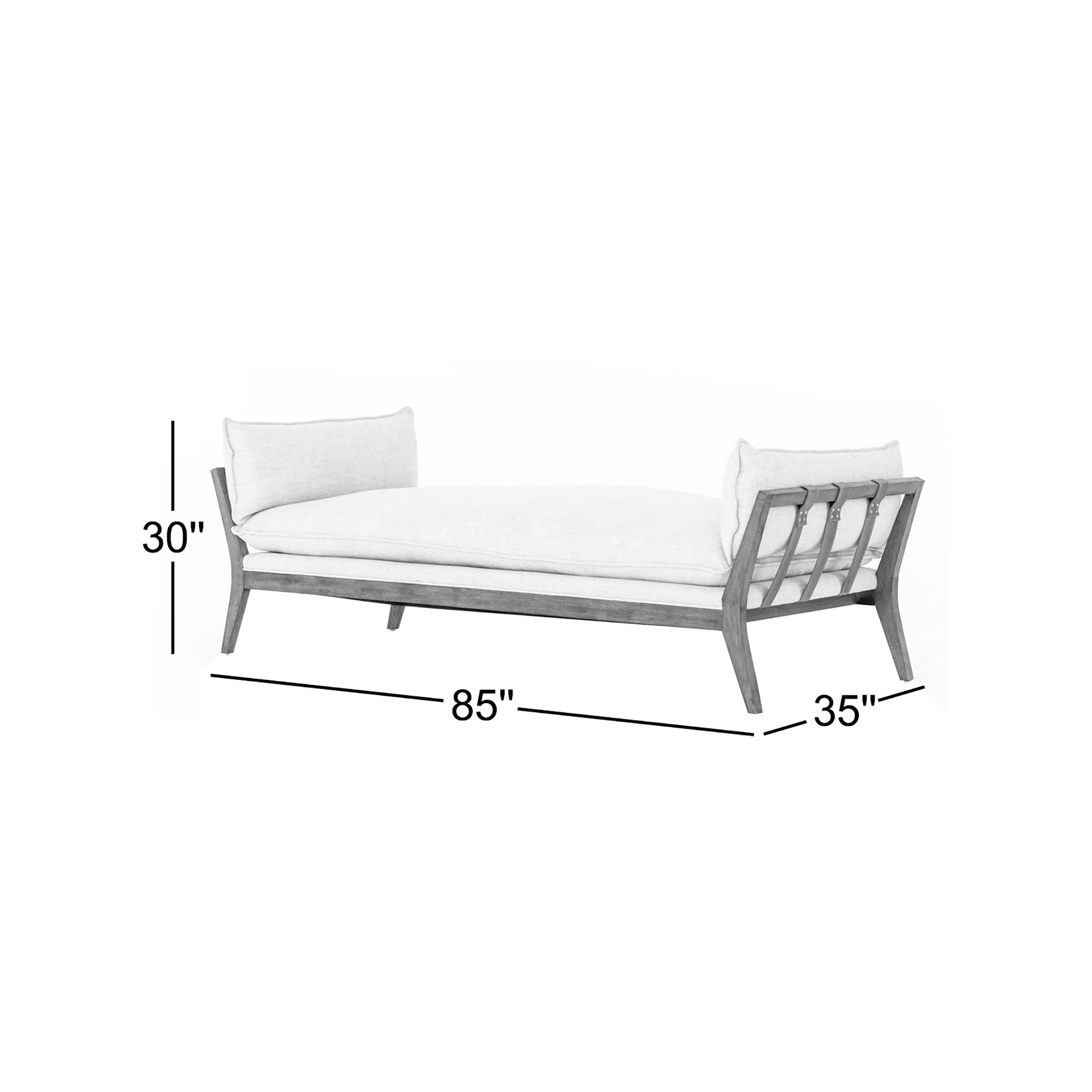 Kristen Solid Wood Upholstered Chaise Lounge
