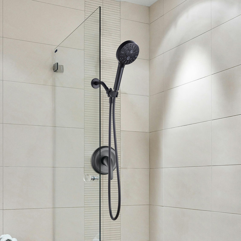 MultiFunctional 9-Spray Shower Head with Filter and Hose, Built-in Power Wash