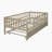 Wood Daybed with Trundle and Fence Guardrails-317973219-317973218