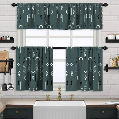 Geometric Tailored Kitchen Curtain