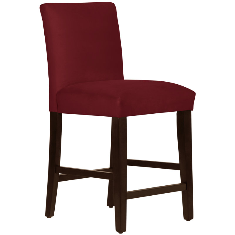 Tabouret de bar et de comptoir Hadrien, Tabouret de comptoir (siège d'une hauteur de 26 p, Espresso, Velours baie classique