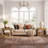 2-Tier Farmhouse End Table with Curved Arch Cutout for Small Space, Living Room, Bedroom