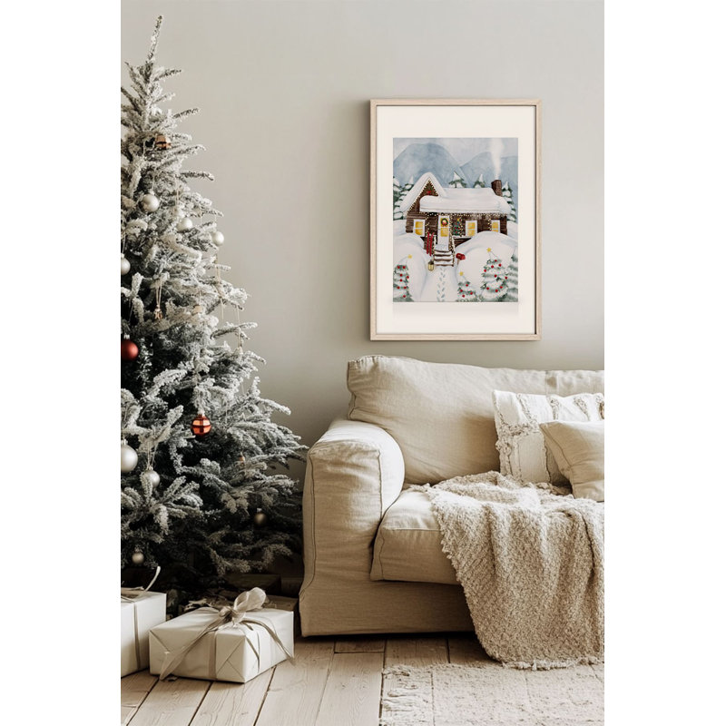 «Festive Christmas», peinture encadrée décorative de 13,0 po x 19,0 po | Cadre 100% bois massif (épaisseur: 0,8 pouce), œuvre d'art 100% MDF | Impression numérique pour des couleurs vives, décoration murale parfaite pour la maison et le bureau