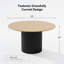 Table de salle à manger 52 "à deux tons ronde en chêne avec piédestal en bois massif Table de salle à manger moderne pour 6 personnes-831723522-831725564