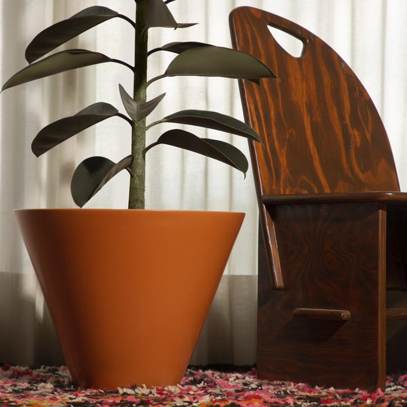Handmade Ceramic Planter, Paprika, 13" H x 17" W x 17" D