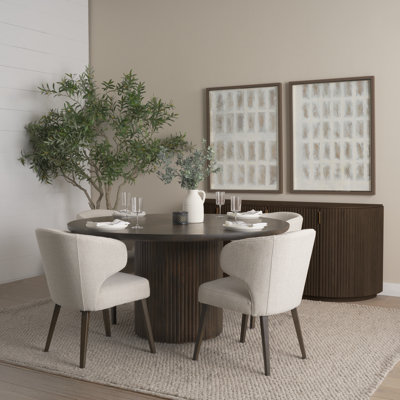 Terra 72L X 18W X 32H Dark Brown Wood Fluted Sideboard