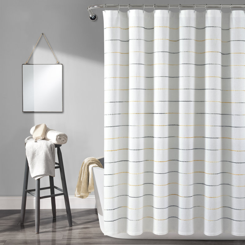 Rideau de douche Ombre, Jaune/gris, H 72 po x l 72 po