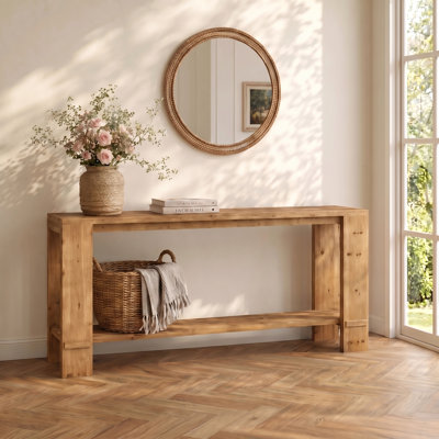 70.87 " W Solid Wood Top Console Table