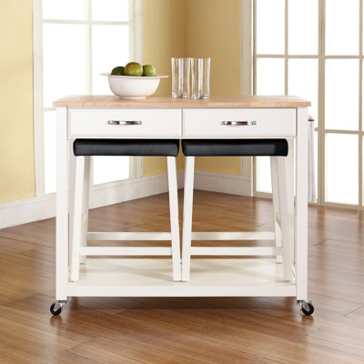 Diamondback Solid Wood Top Kitchen Island Set