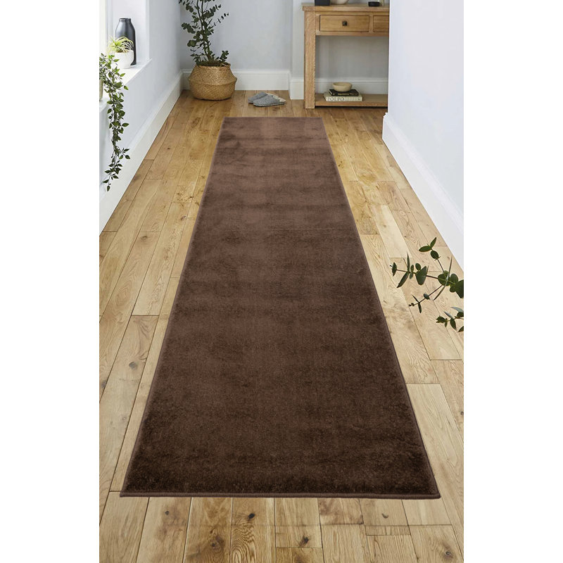 Custom Size Rug Solid Color Dark Beige Schulter Design Medium Pile Slip Resistant, Rectangle 3' x 5'