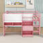 Full Wooden Loft Bed With Desk And Shelves And Whiteboard And Cabinets-203185808