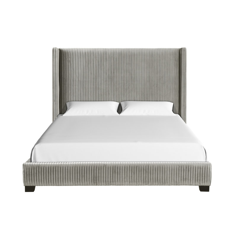 Lit tapissier dans une boîte gris clair, Gris clair, Grand