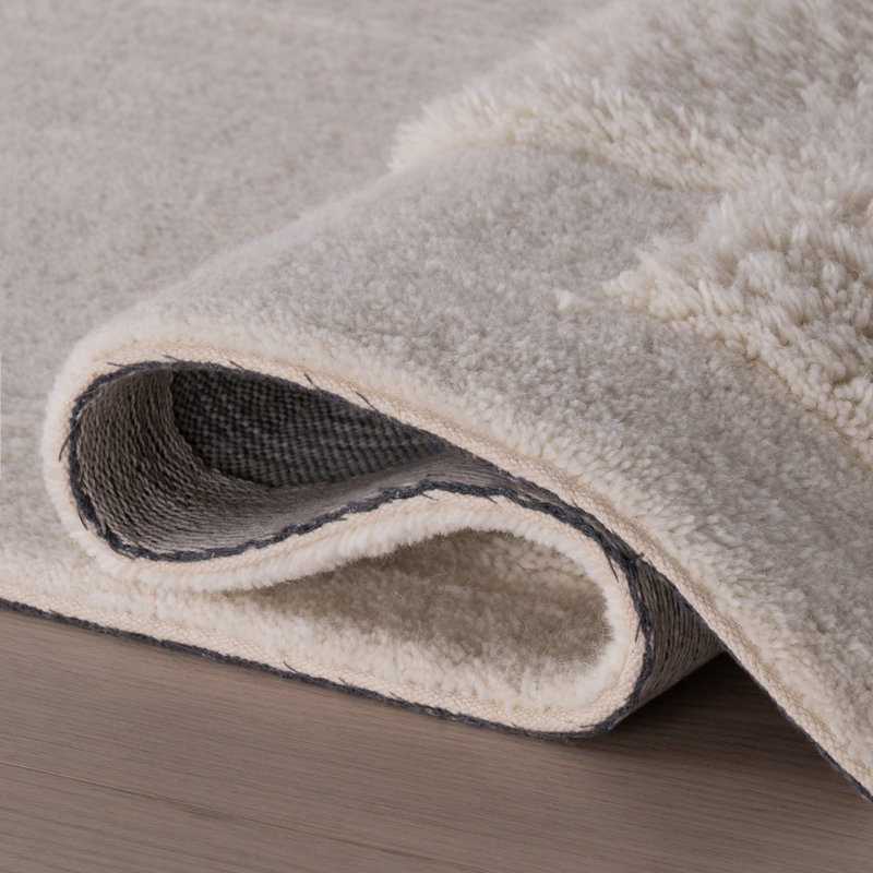 Tapis moderne en laine Flaviana, Ivoire ivoire, Rectangle 8 pi 6 po x 11 pi 6 po