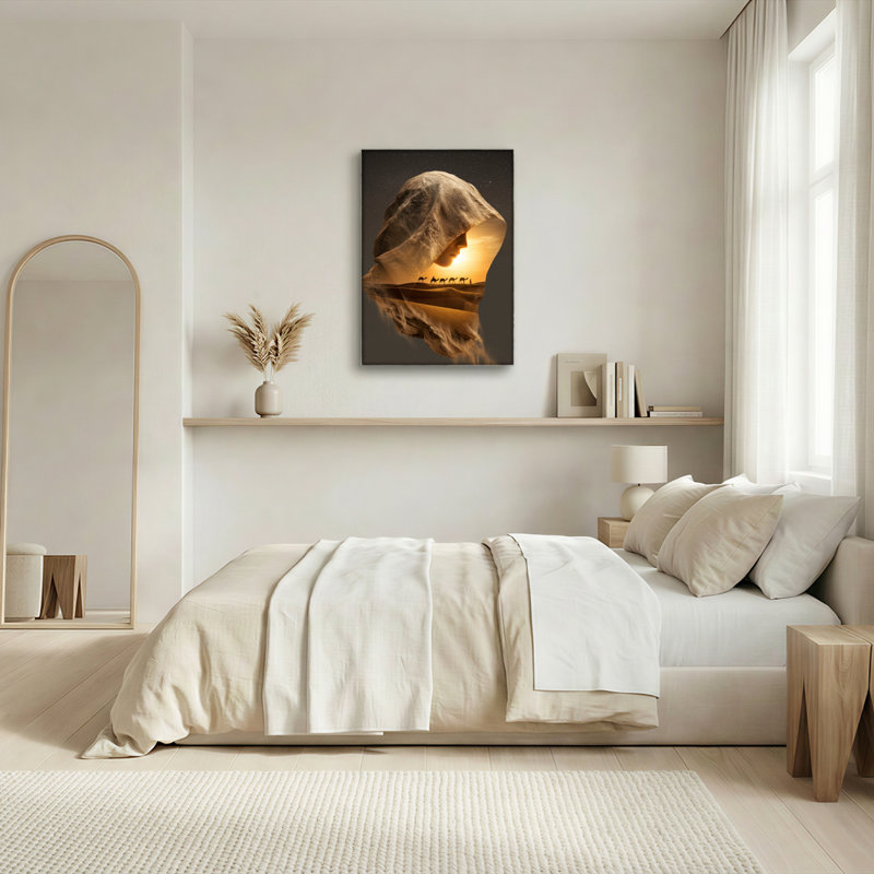 Ensemble de 1 toile murale silhouette désertique, 36"H x 24"W, Wrapped Canvas