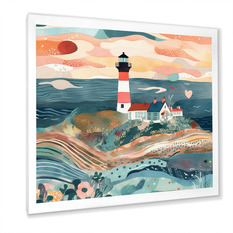 «Coastal Guiding Light II», reproduction sur toile, Cadre photo blanc, H 16 po x l 16 po x P 1 po