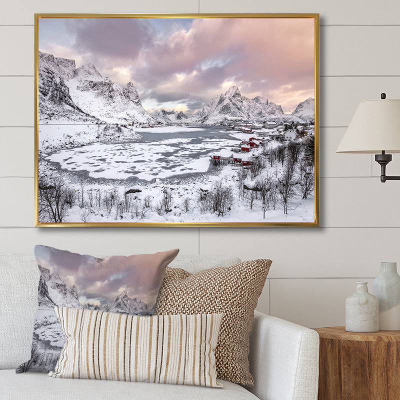 Winter Winter In Alaska sur impression sur toile, H 12 po x l 20 po x P 1 po, Cadre flottant doré