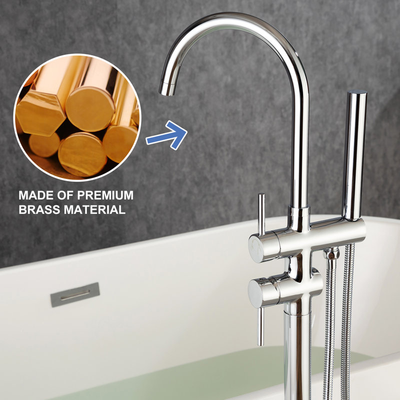 Floor Tub Spout with Diverter, Chrome