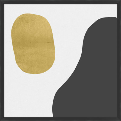 «Gold Graphic 3» par Christopher Kennedy - peinture encadrée sur papier
