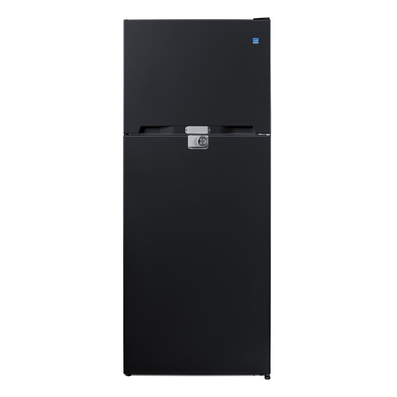 Summit Appliance 28" Wide Top-Mount Refrigerator-Freezer, Black, Right Handed