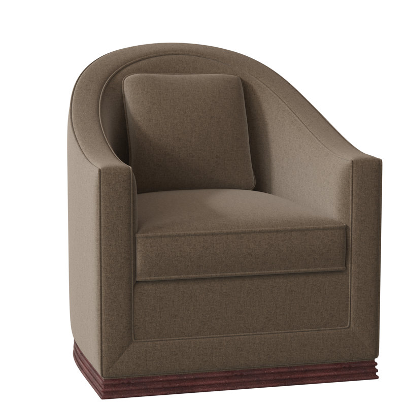 Fauteuil demi-tonneau 81,28 cm de large Lyon, 8789 100% polyester orge, Noisette