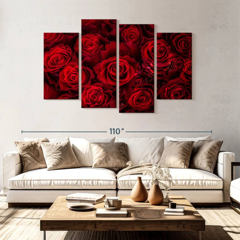 Hardie Lovely Red Roses, 54" H x 84" W