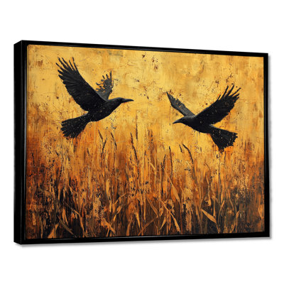 «Dark Crows In The Cornfield V» - oiseau, art mural