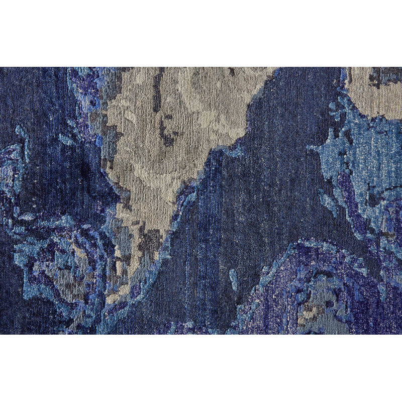 Tapis bleu Valencia Valencia, Rectangle 8 pi 6 po x 11 pi 6 po