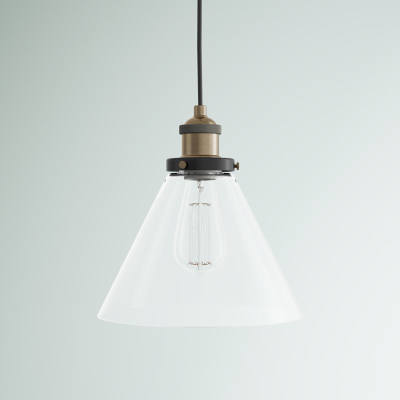 Alanna 1 - Light Cone Pendant, Brass/Black